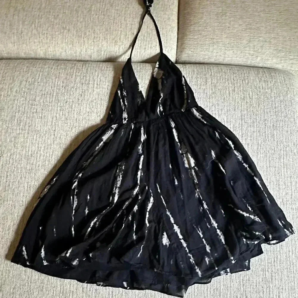 Dark blue and white dress